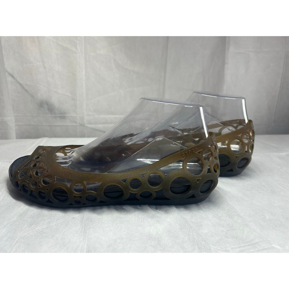 Crocs Adrina Brown Peep Toe Slip On Women Size 9